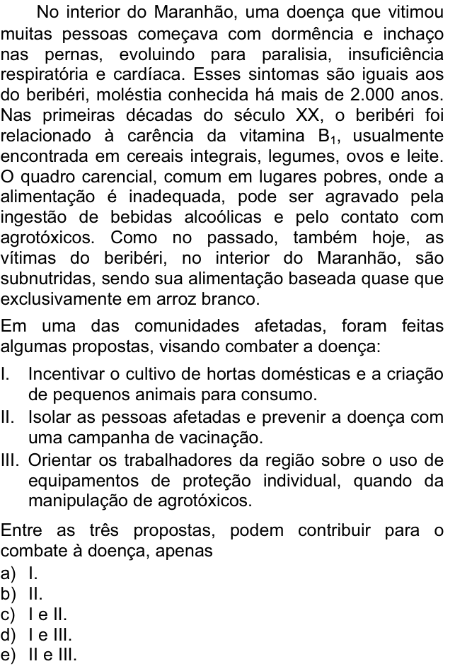 Questão 2 no caderno  da FUVEST 2007