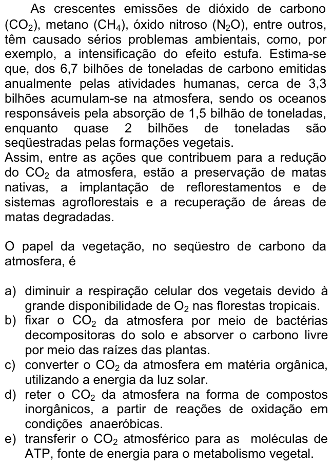 Questão 3 no caderno  da FUVEST 2007