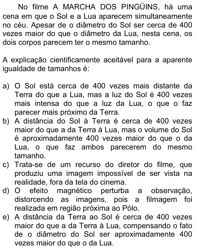 Questão 5 no caderno  da FUVEST 2007
