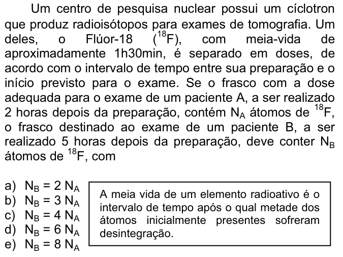 Questão 19 no caderno  da FUVEST 2007
