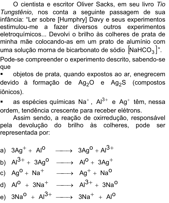 Questão 21 no caderno  da FUVEST 2007
