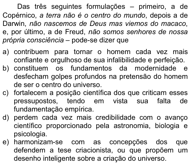 Questão 48 no caderno  da FUVEST 2007