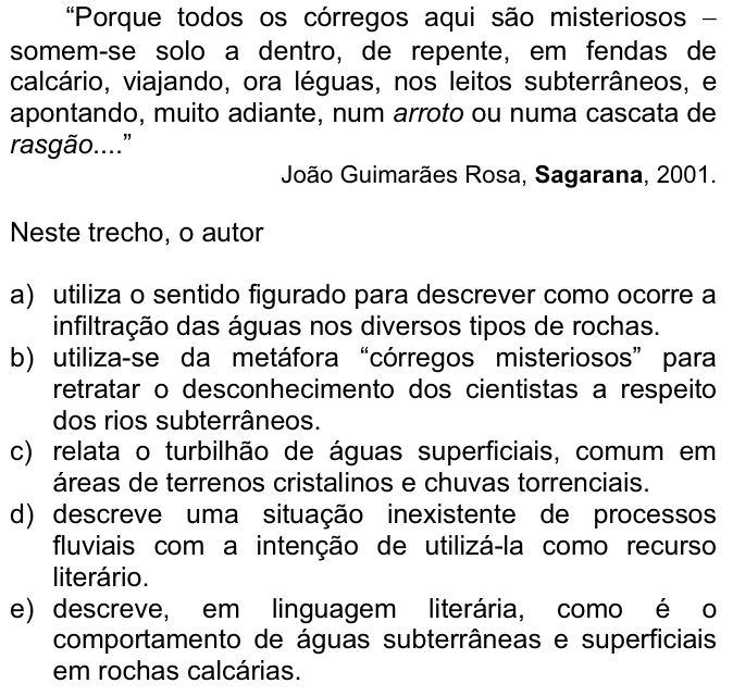 Questão 57 no caderno  da FUVEST 2007