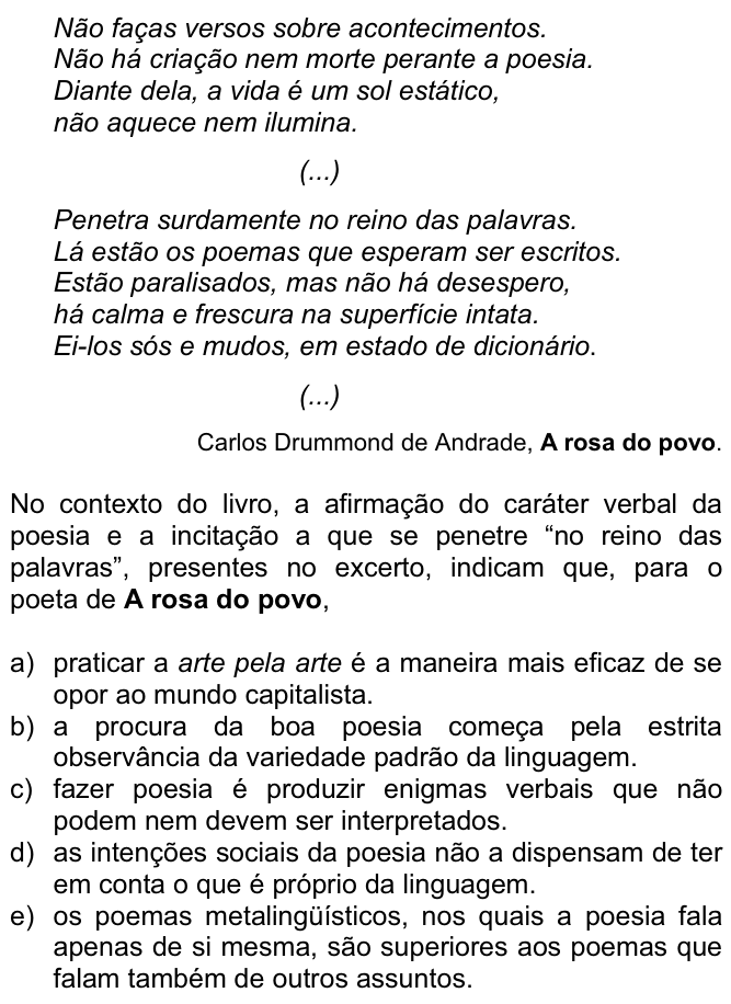 Questão 74 no caderno  da FUVEST 2007