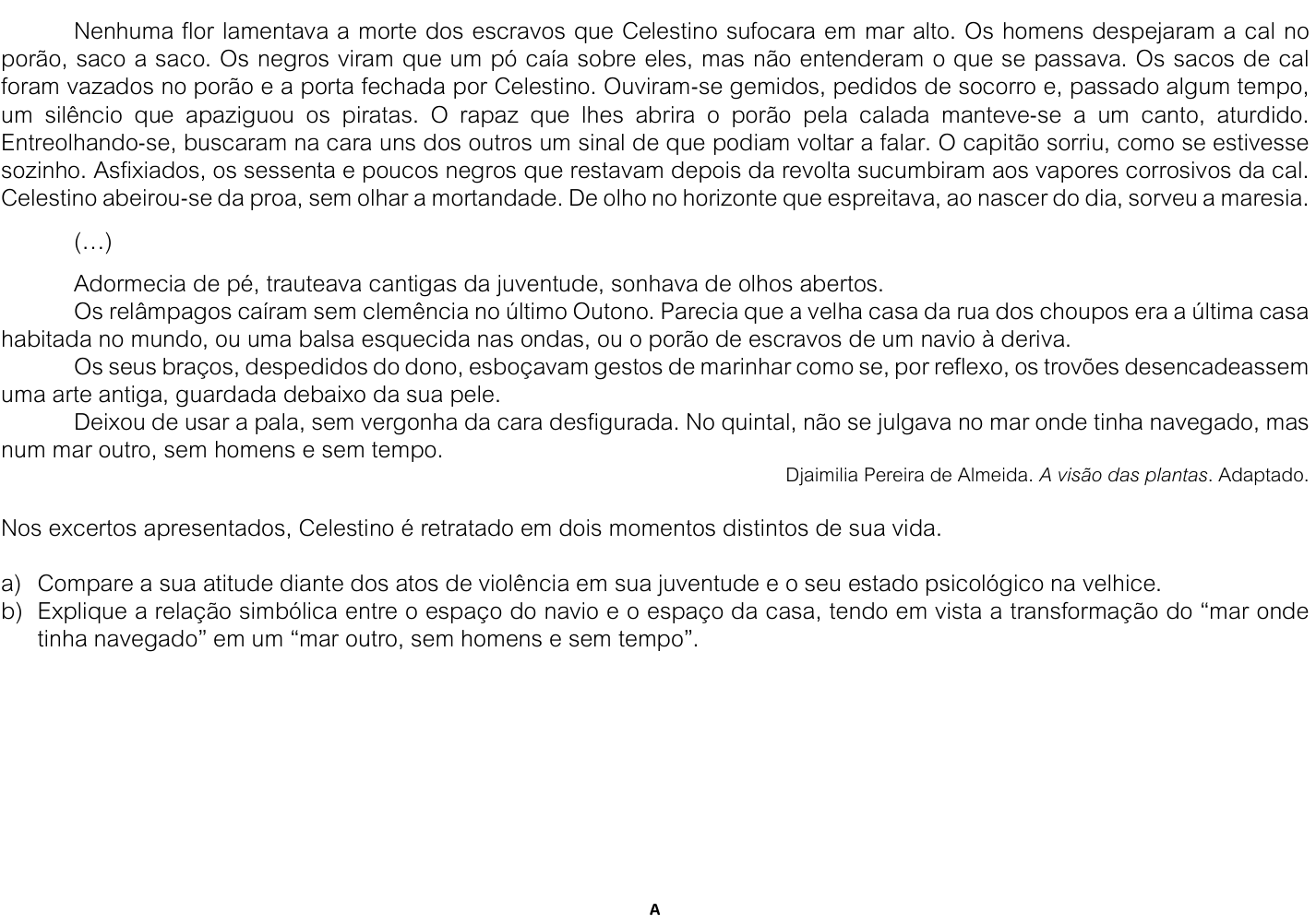 Questão 4 no caderno  da 2ª fase da FUVEST 2026