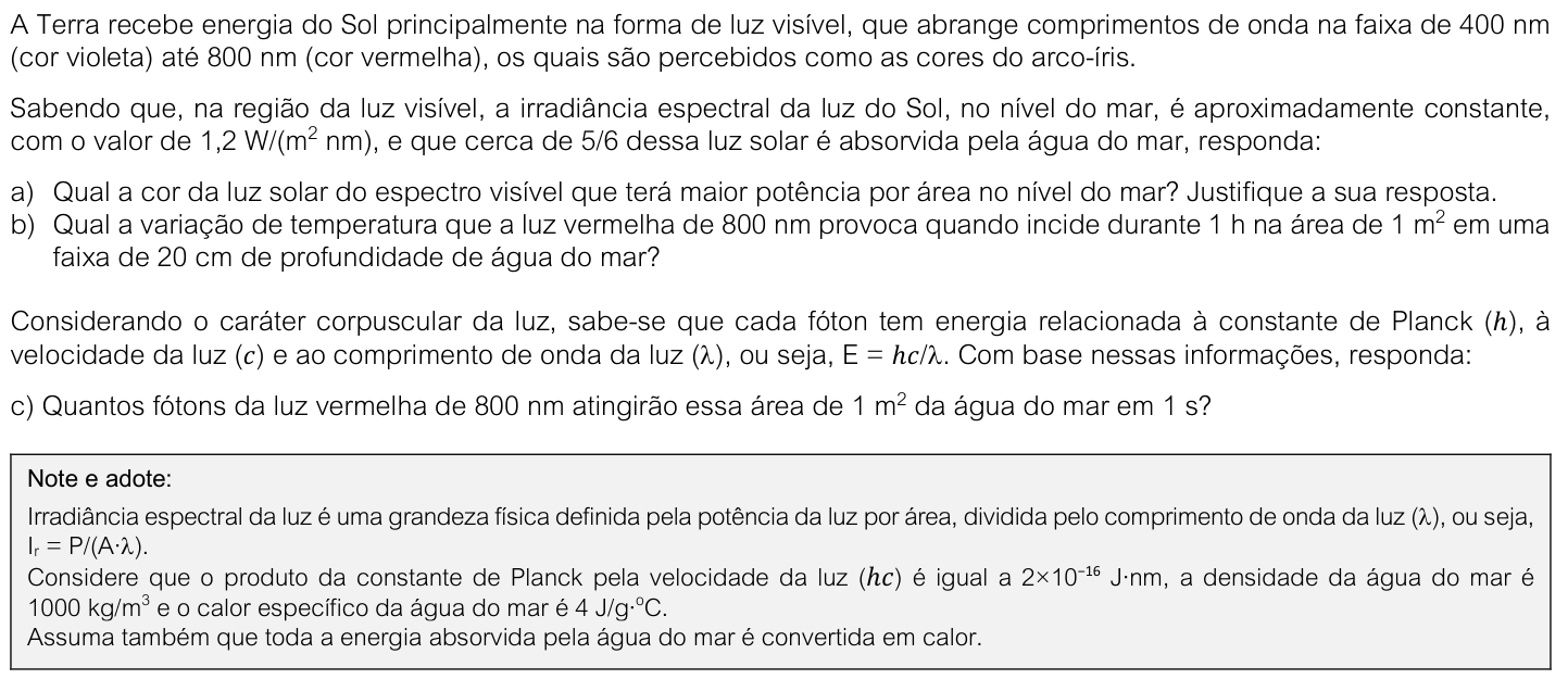 Questão F06 no caderno  da 2ª fase da FUVEST 2026