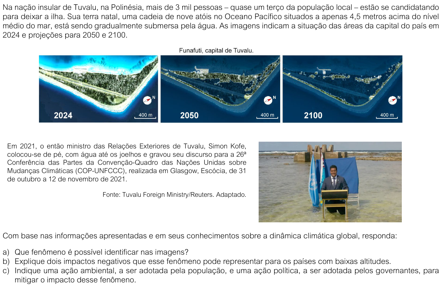 Questão G01 no caderno  da 2ª fase da FUVEST 2026