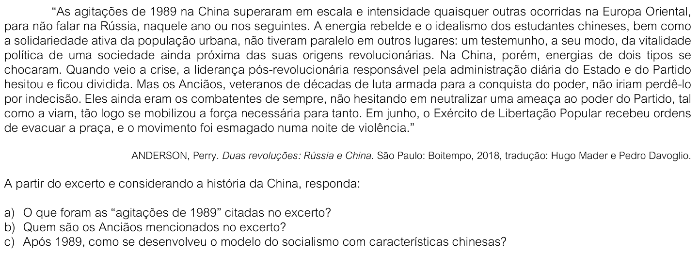 Questão H03 no caderno  da 2ª fase da FUVEST 2026
