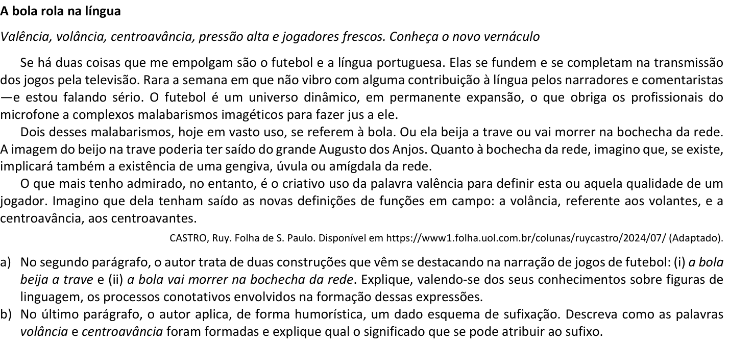 Questão 8 no caderno  da 2ª fase da FUVEST 2025