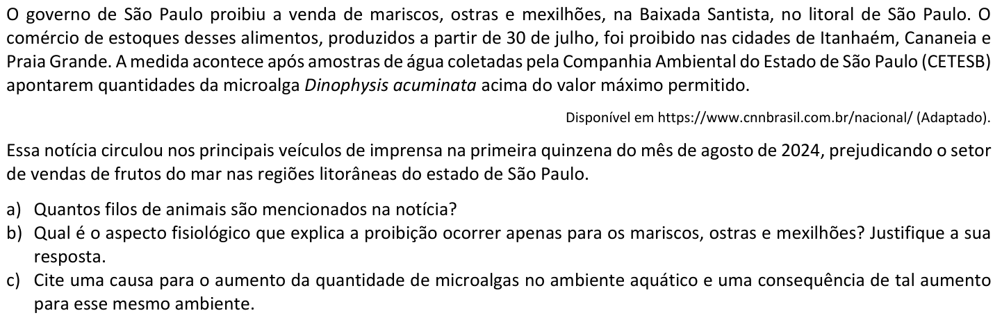 Questão B05 no caderno  da 2ª fase da FUVEST 2025