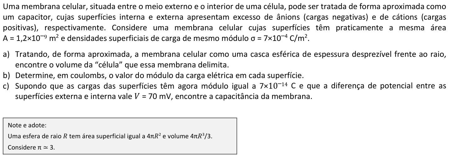 Questão F03 no caderno  da 2ª fase da FUVEST 2025