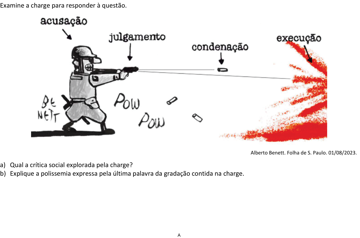 Questão 6 no caderno  da 2ª fase da FUVEST 2024
