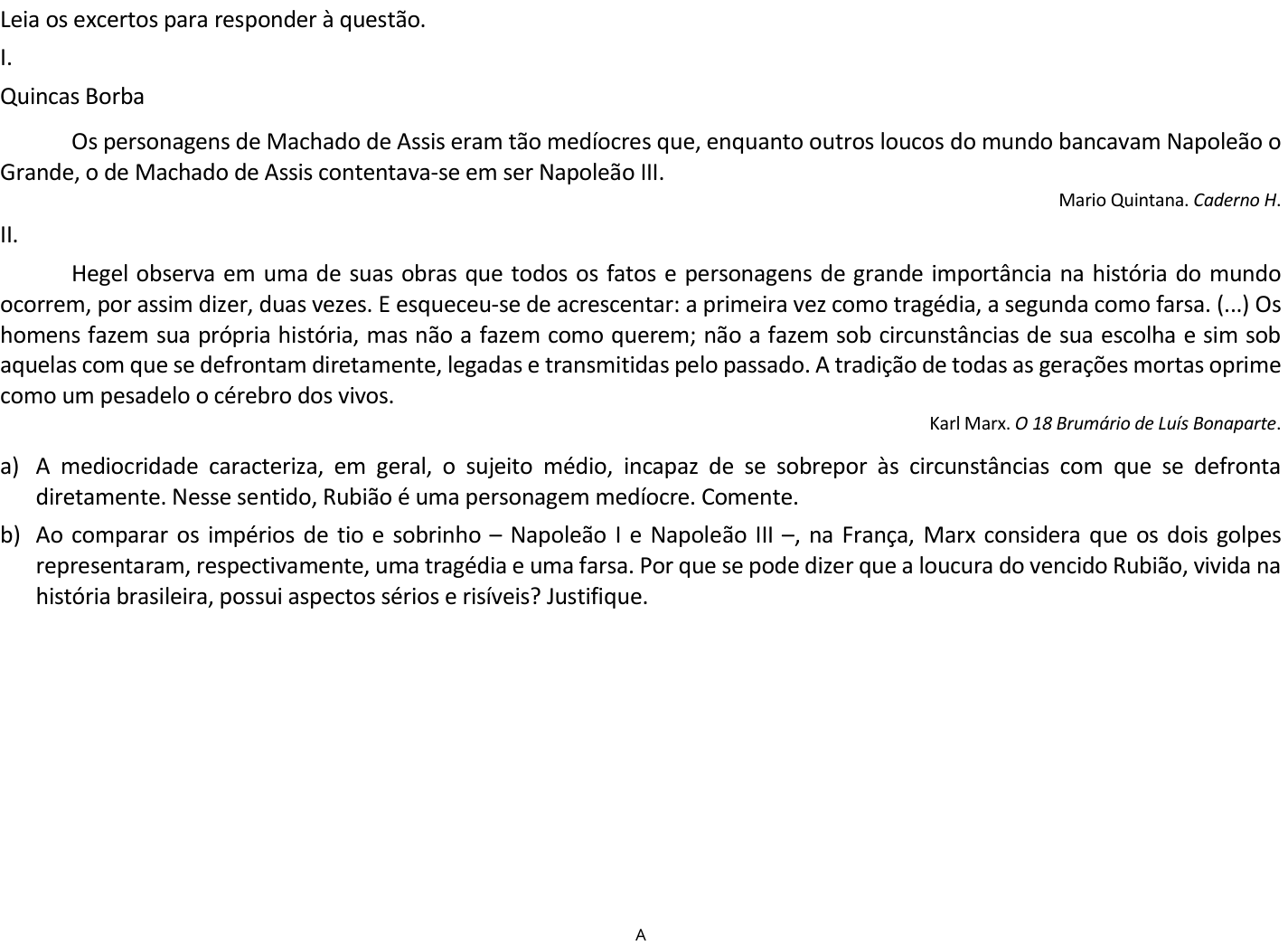 Questão 8 no caderno  da 2ª fase da FUVEST 2024