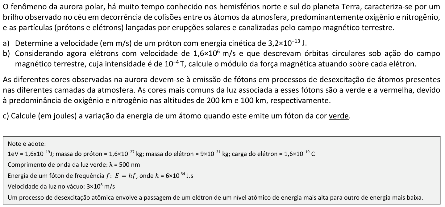 Questão F06 no caderno  da 2ª fase da FUVEST 2024
