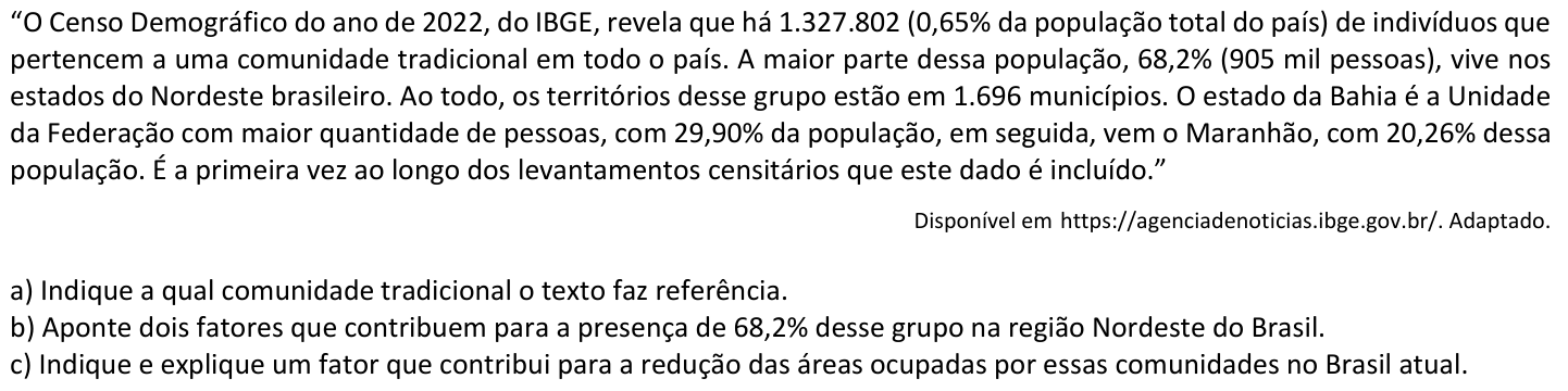 Questão G01 no caderno  da 2ª fase da FUVEST 2024
