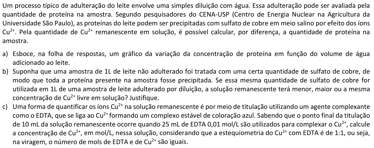 Questão Q06 no caderno  da 2ª fase da FUVEST 2023