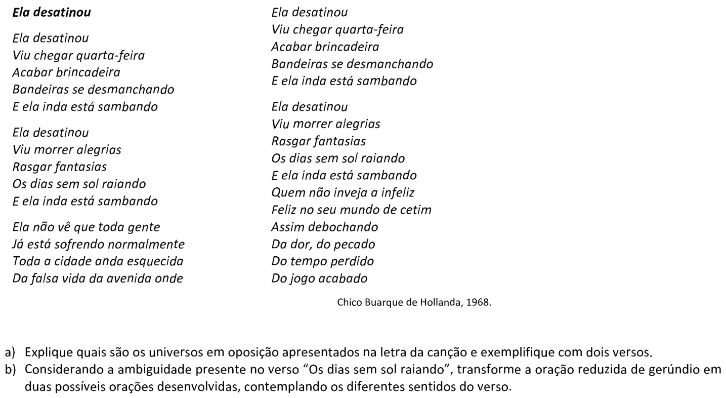Questão 3 no caderno  da 2ª fase da FUVEST 2022