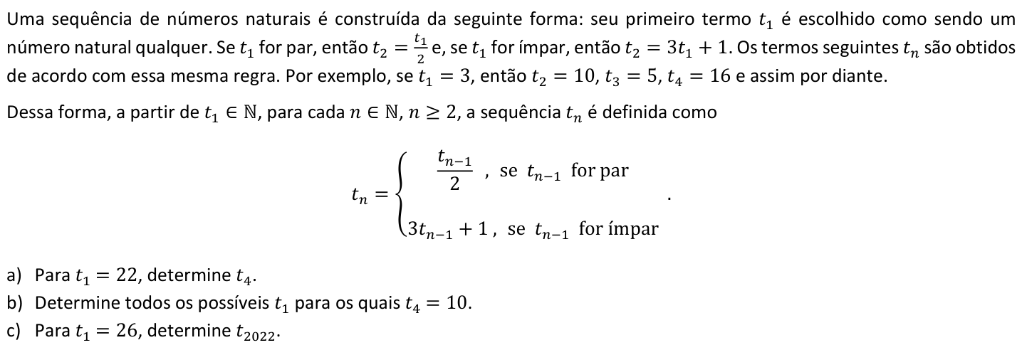 Questão M01 no caderno  da 2ª fase da FUVEST 2022