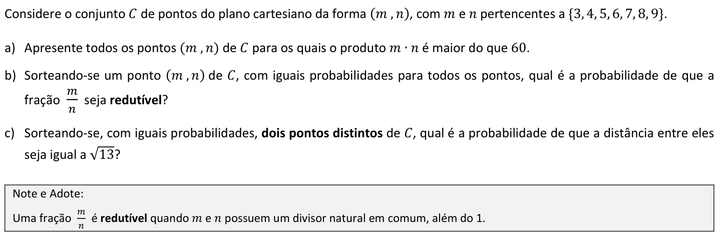 Questão M03 no caderno  da 2ª fase da FUVEST 2022