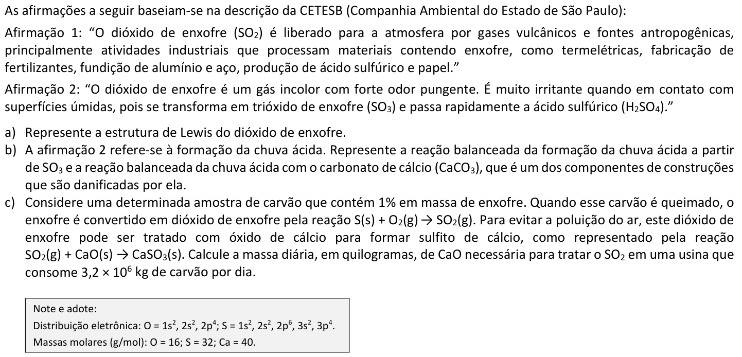 Questão Q03 no caderno  da 2ª fase da FUVEST 2022