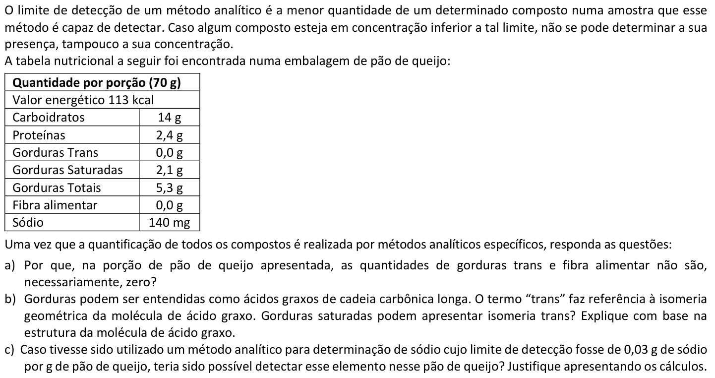 Questão Q06 no caderno  da 2ª fase da FUVEST 2022