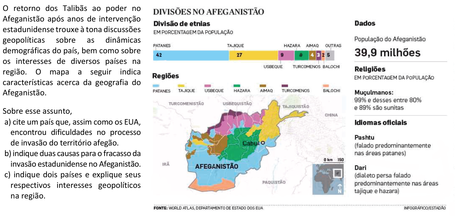 Questão G06 no caderno  da 2ª fase da FUVEST 2022