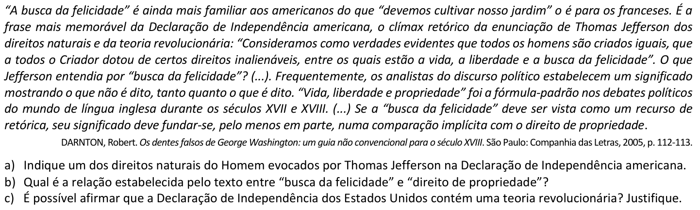 Questão H02 no caderno  da 2ª fase da FUVEST 2022