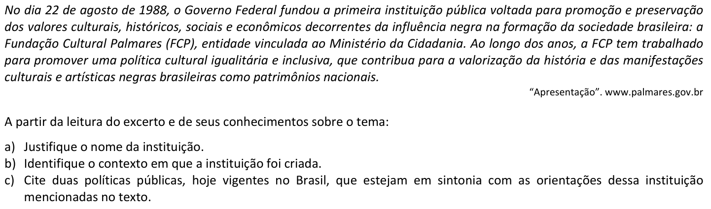 Questão H04 no caderno  da 2ª fase da FUVEST 2022