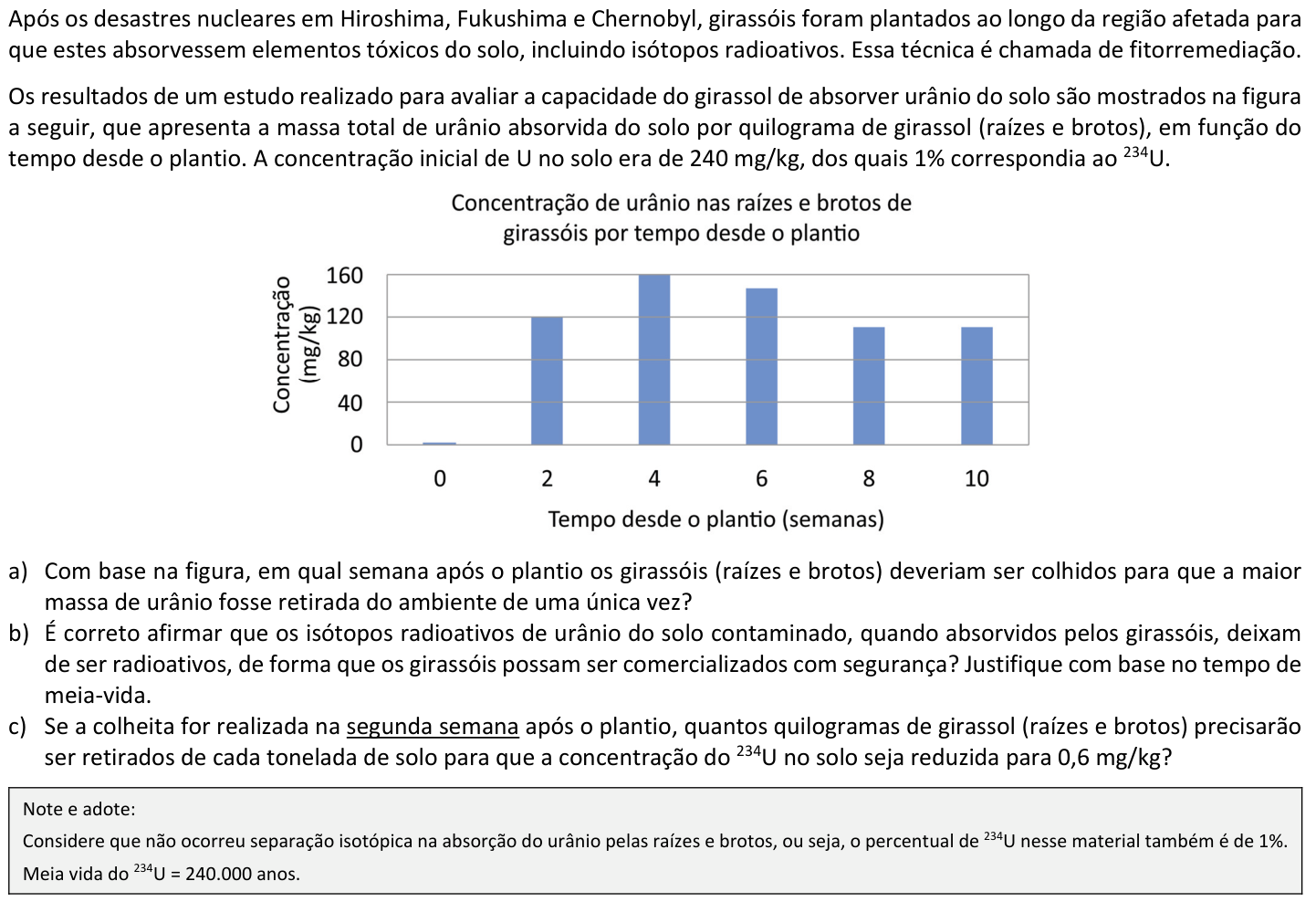 Questão Q01 no caderno  da 2ª fase da FUVEST 2021