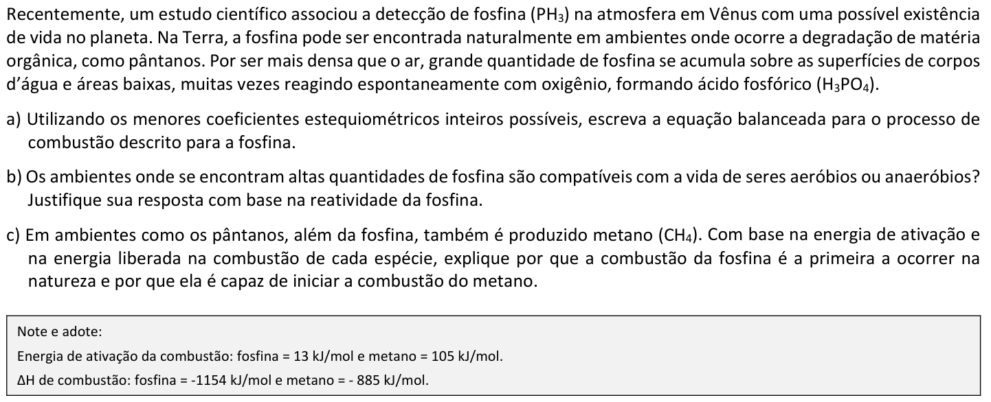 Questão Q02 no caderno  da 2ª fase da FUVEST 2021