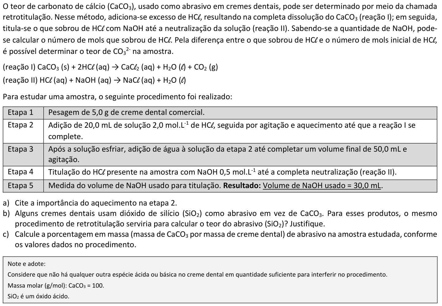 Questão Q06 no caderno  da 2ª fase da FUVEST 2021