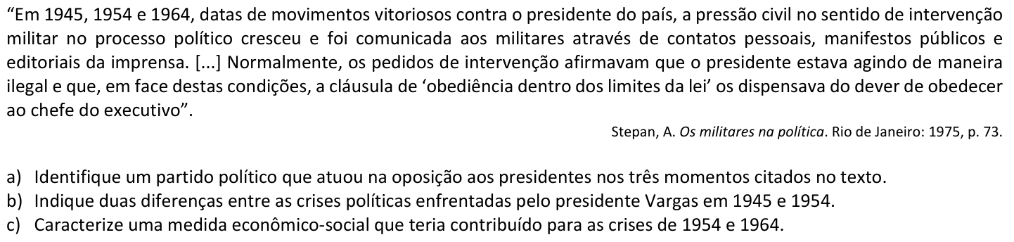 Questão H03 no caderno  da 2ª fase da FUVEST 2021