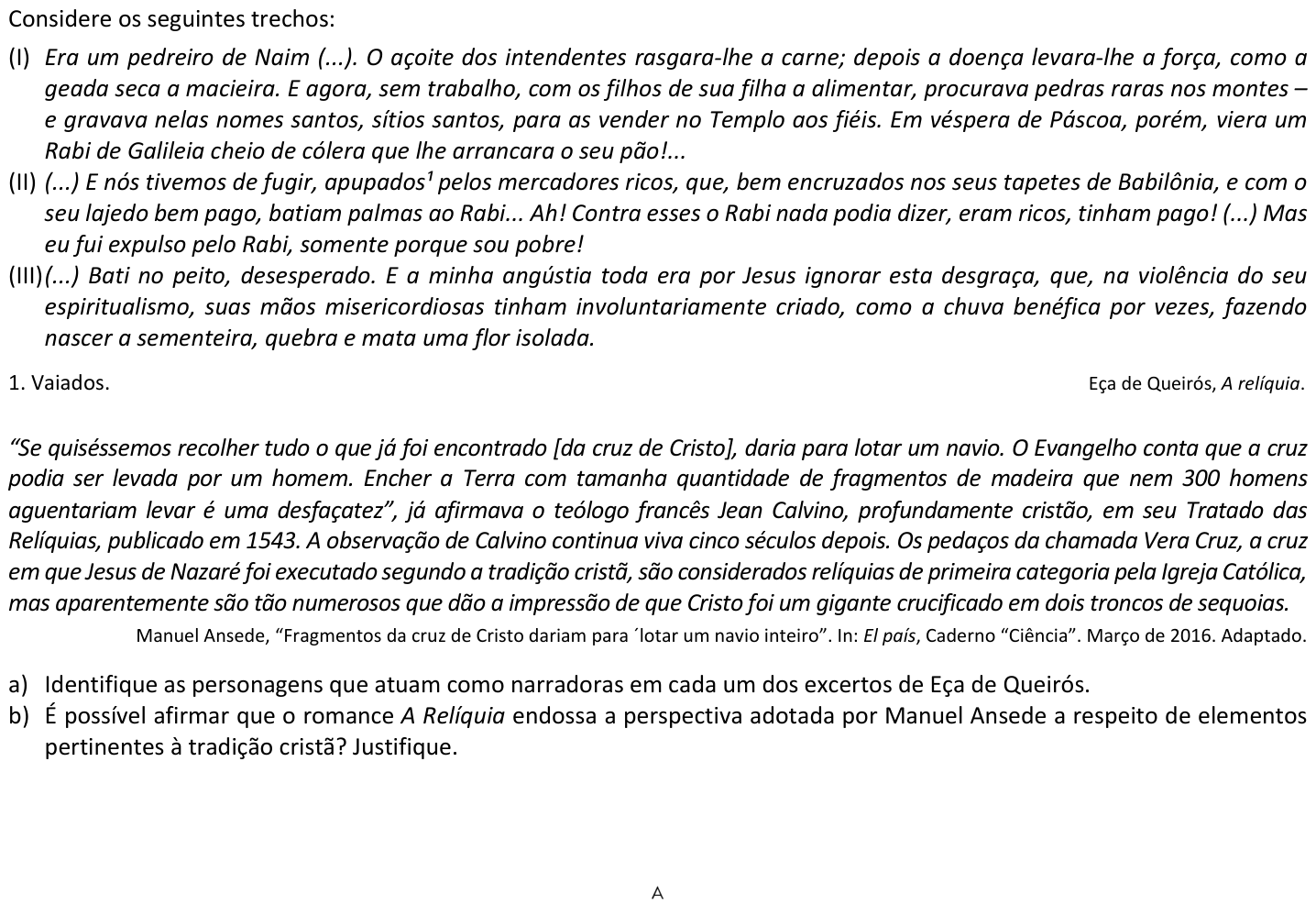 Questão 10 no caderno  da 2ª fase da FUVEST 2020