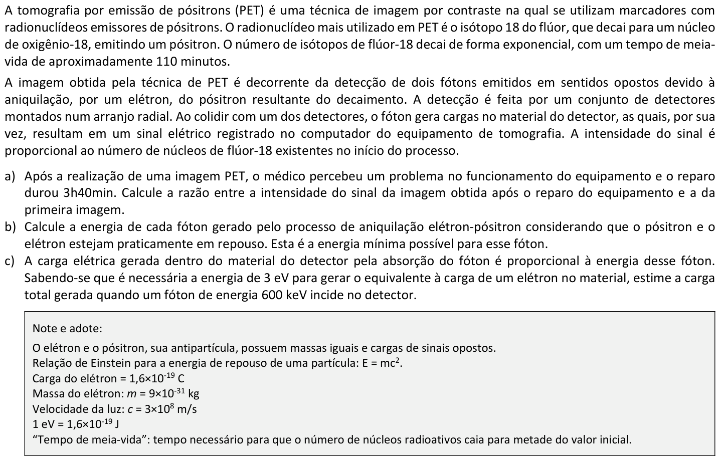 Questão F03 no caderno  da 2ª fase da FUVEST 2020