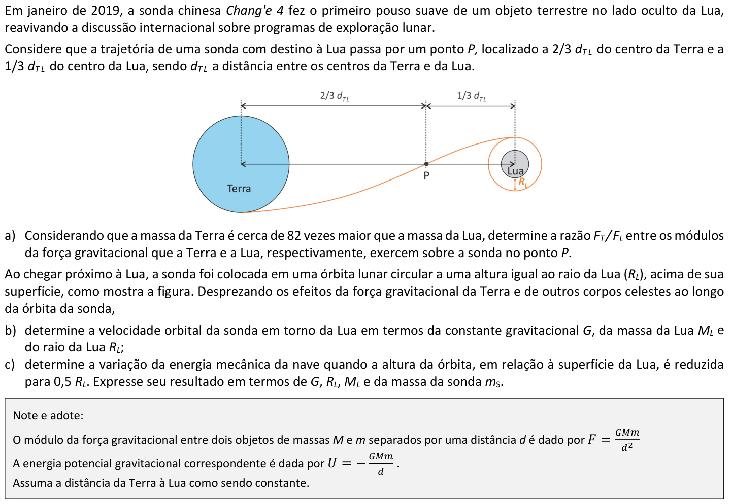 Questão F05 no caderno  da 2ª fase da FUVEST 2020