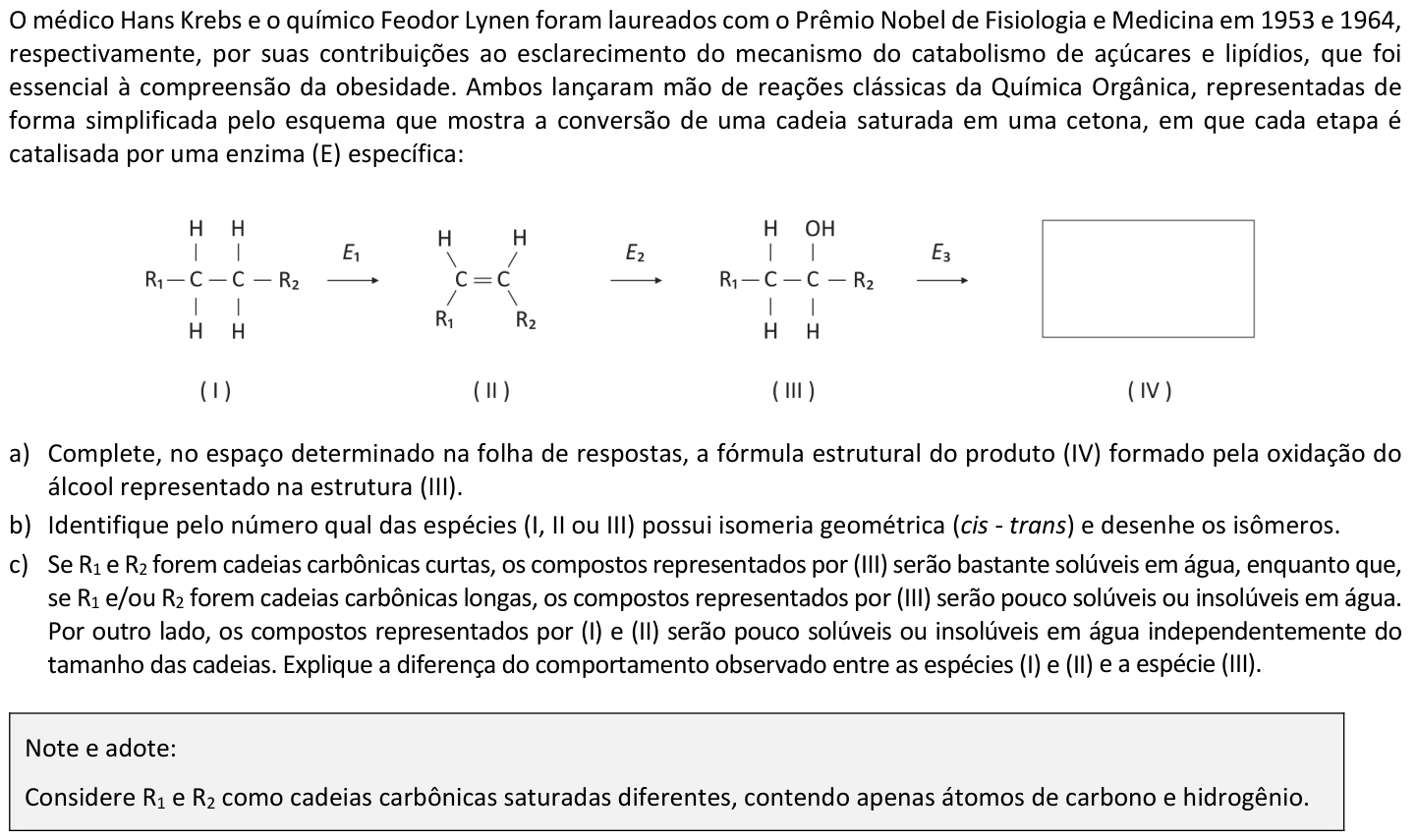 Questão Q03 no caderno  da 2ª fase da FUVEST 2020
