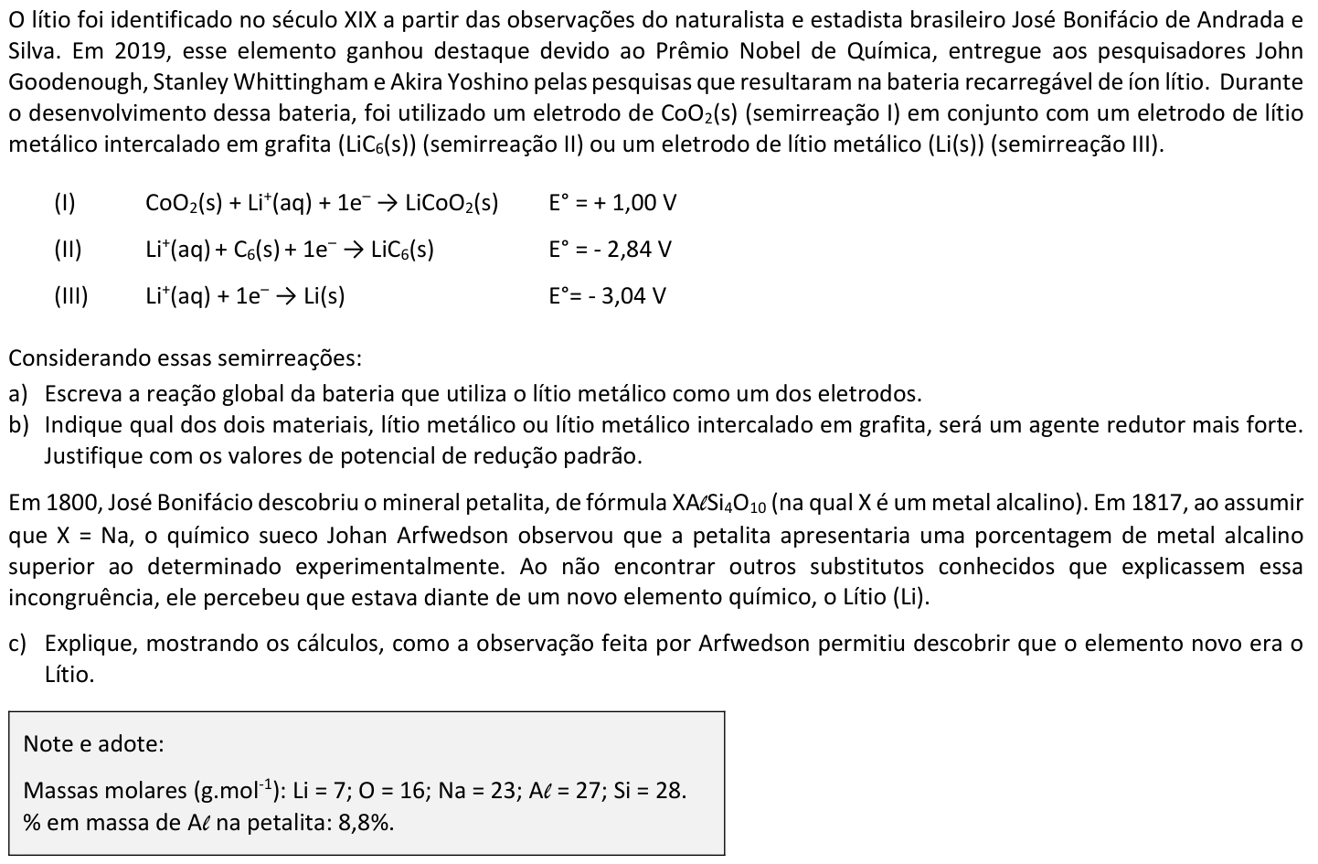 Questão Q04 no caderno  da 2ª fase da FUVEST 2020