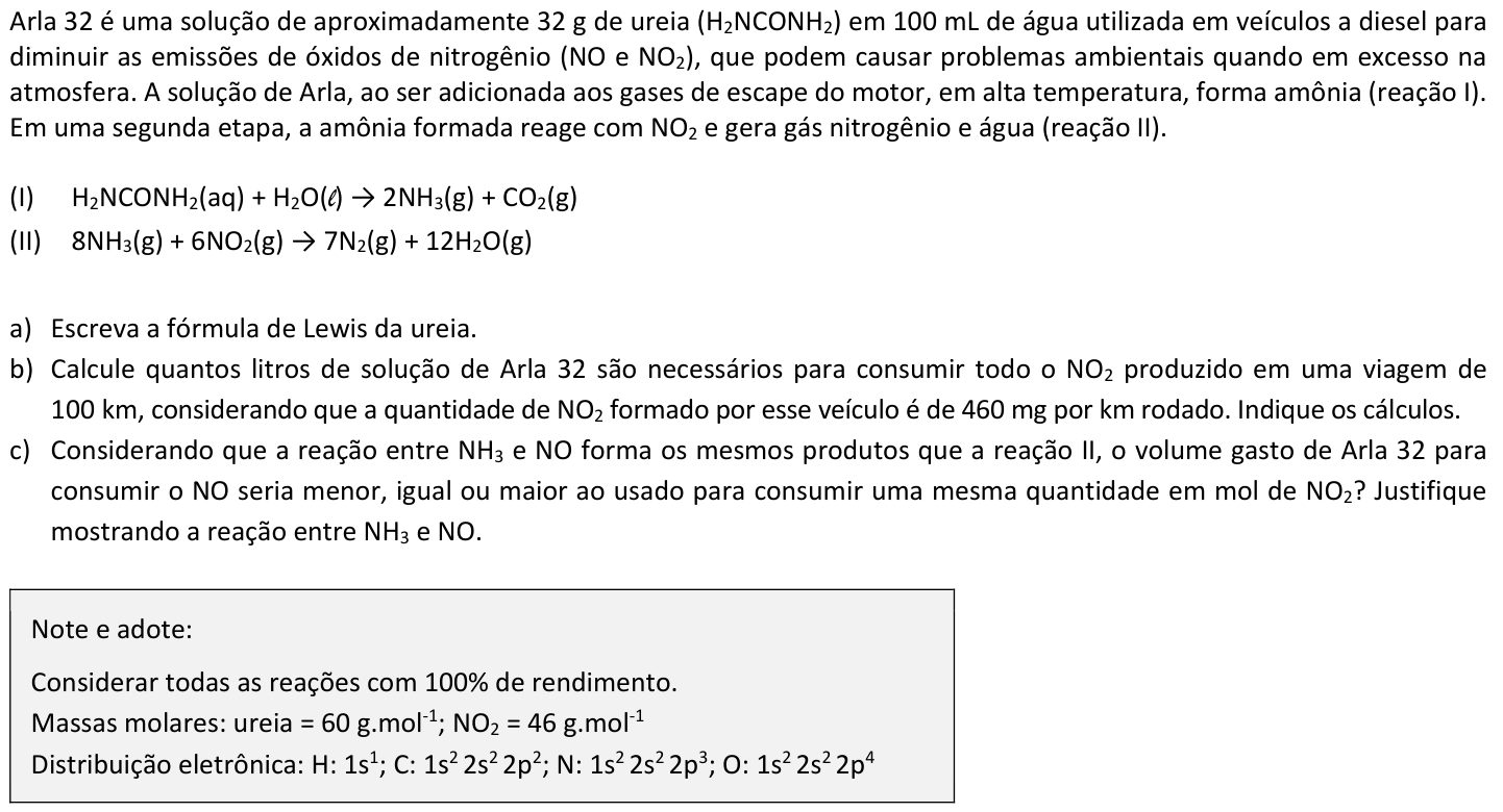 Questão Q05 no caderno  da 2ª fase da FUVEST 2020