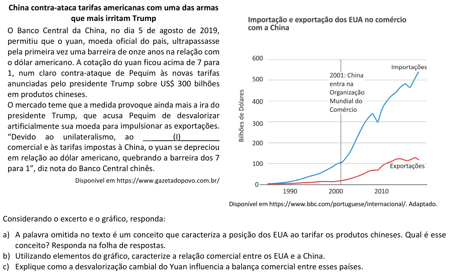 Questão G06 no caderno  da 2ª fase da FUVEST 2020