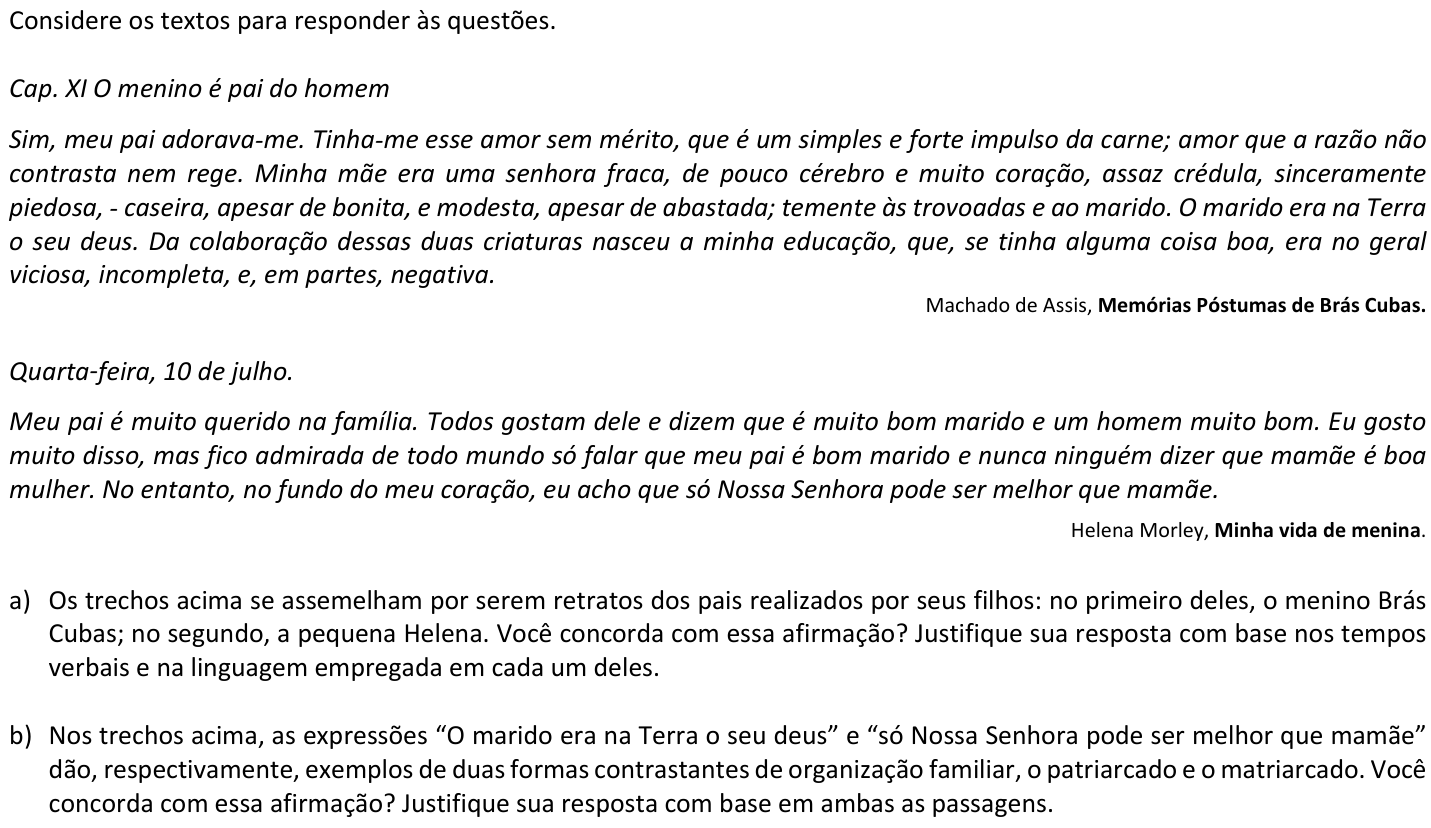 Questão 9 no caderno  da 2ª fase da FUVEST 2019