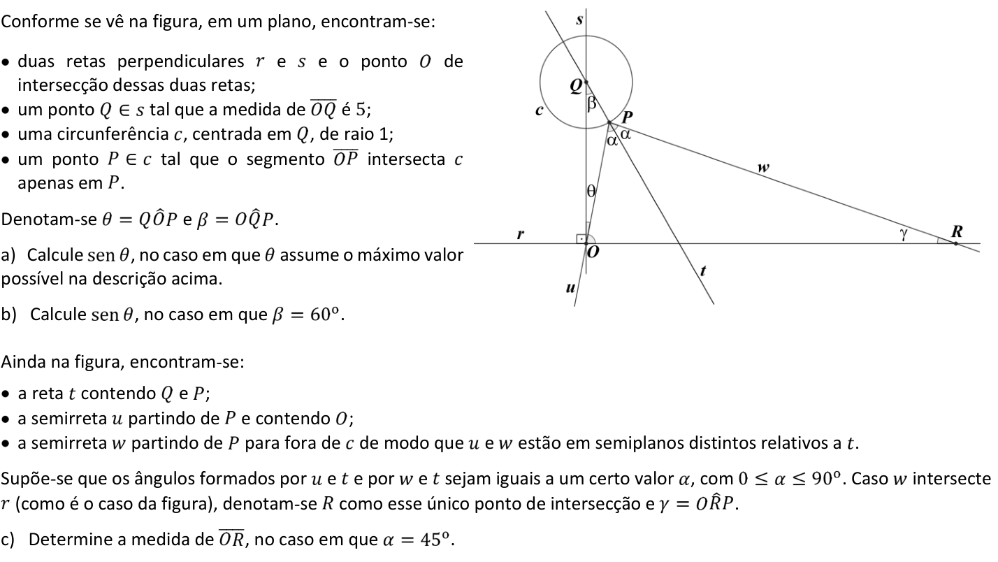 Questão M05 no caderno  da 2ª fase da FUVEST 2019