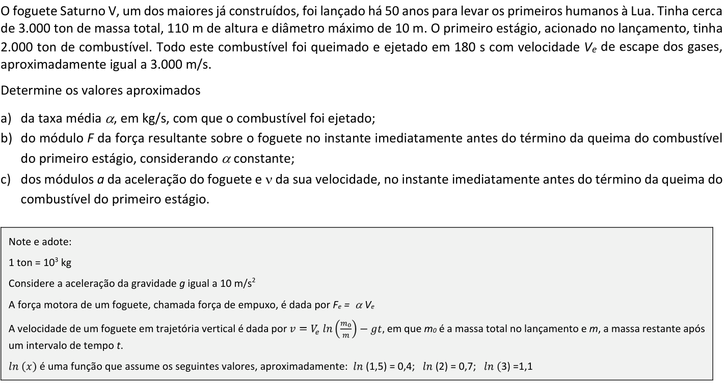Questão F02 no caderno  da 2ª fase da FUVEST 2019
