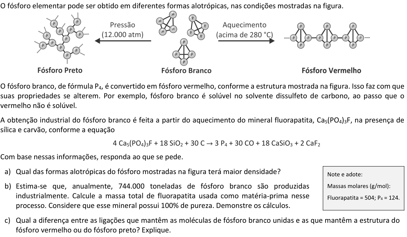 Questão Q02 no caderno  da 2ª fase da FUVEST 2019