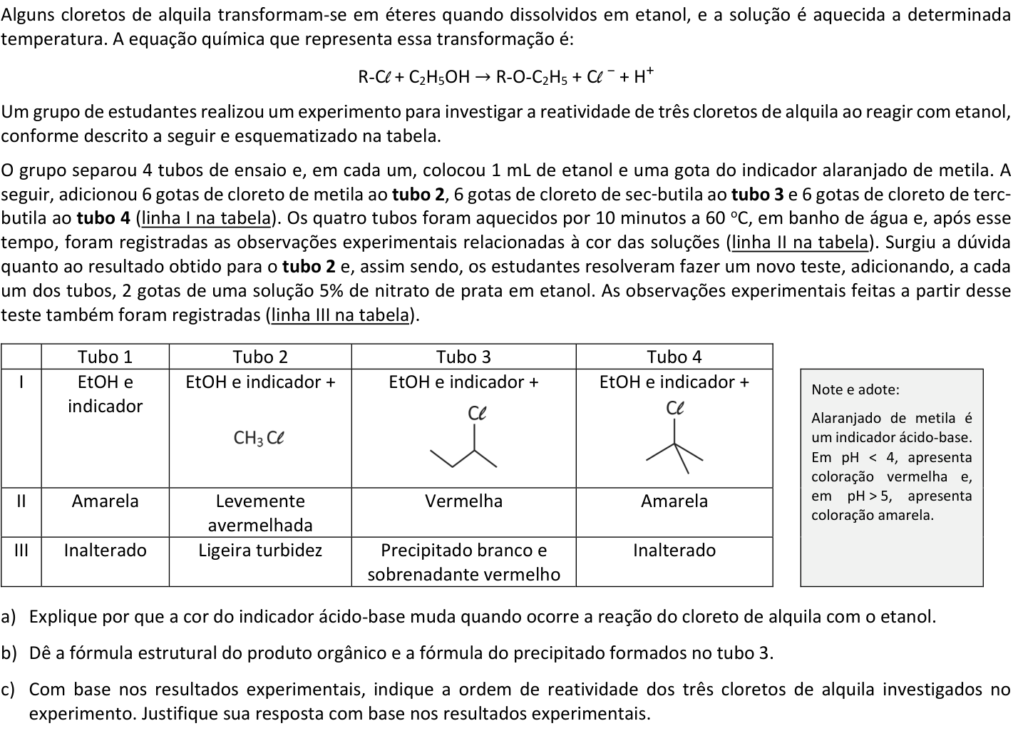 Questão Q06 no caderno  da 2ª fase da FUVEST 2019