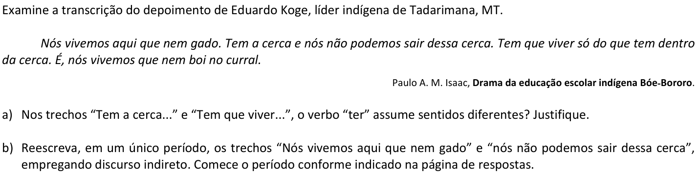 Questão 3 no caderno  da 2ª fase da FUVEST 2018
