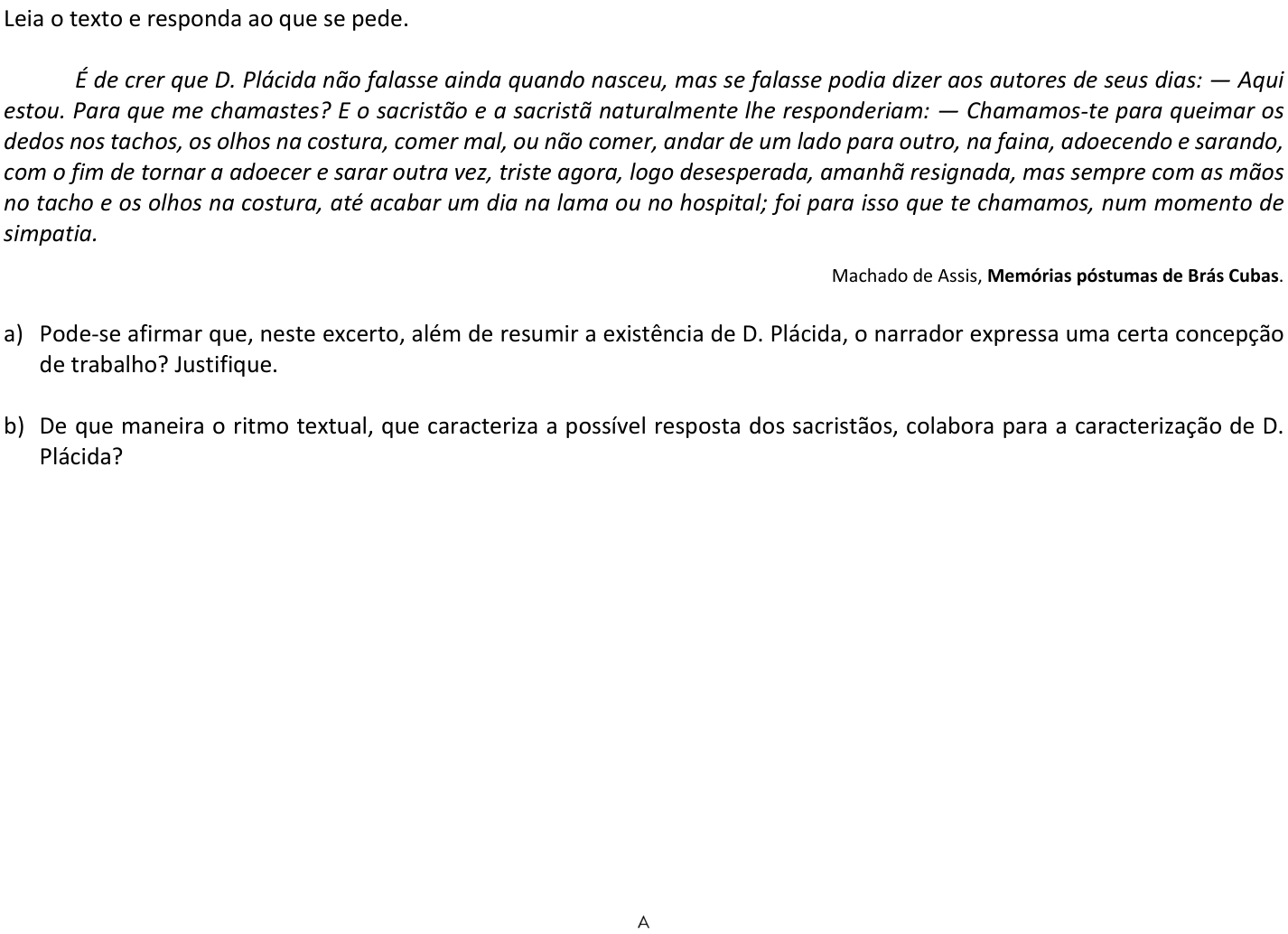 Questão 8 no caderno  da 2ª fase da FUVEST 2018