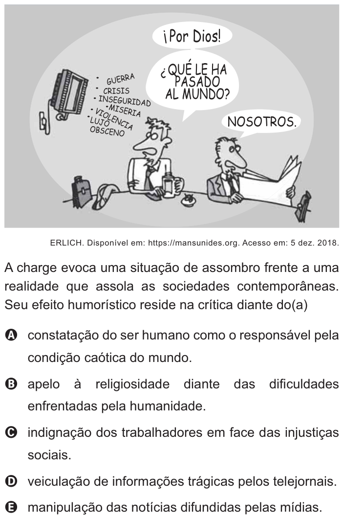 Questão 5 no caderno Azul do ENEM 2021