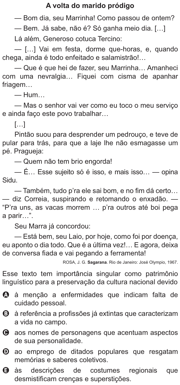 Questão 9 no caderno Azul do ENEM 2021