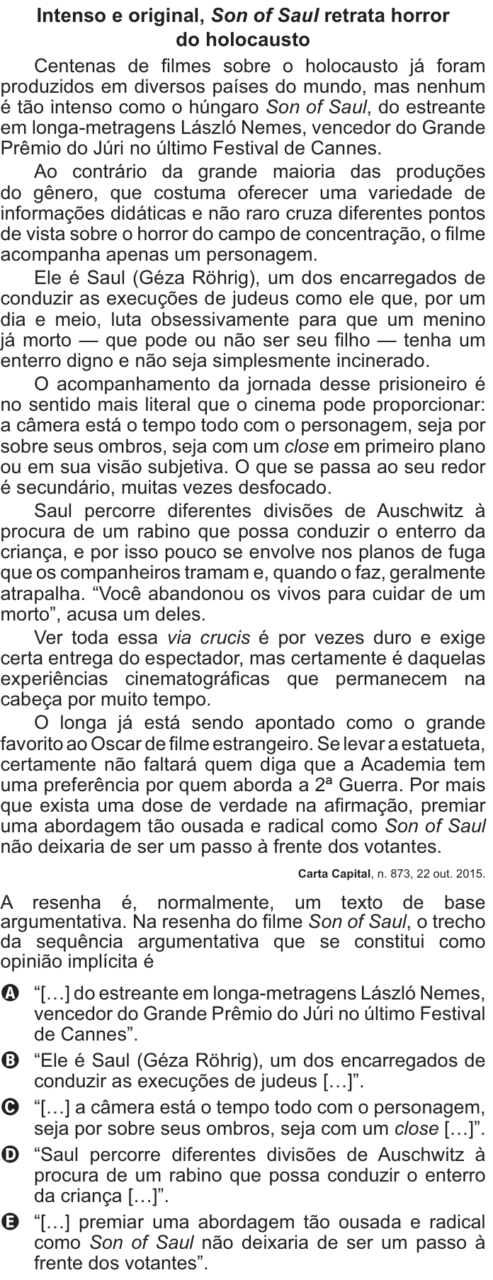 Questão 10 no caderno Azul do ENEM 2021