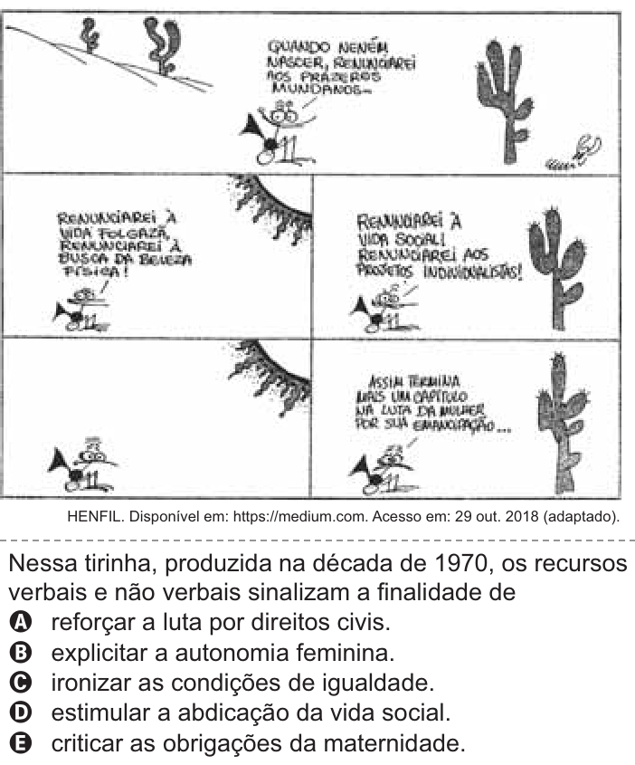 Questão 13 no caderno Azul do ENEM 2021